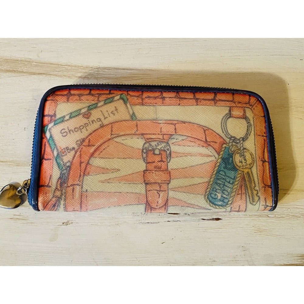 Brighton Women’s Wallet Zippy VIP Blue/White/Pink 4x8